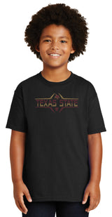 Texas State Bobcats Boys Tee Shirt - Striped Texas State Football Laces