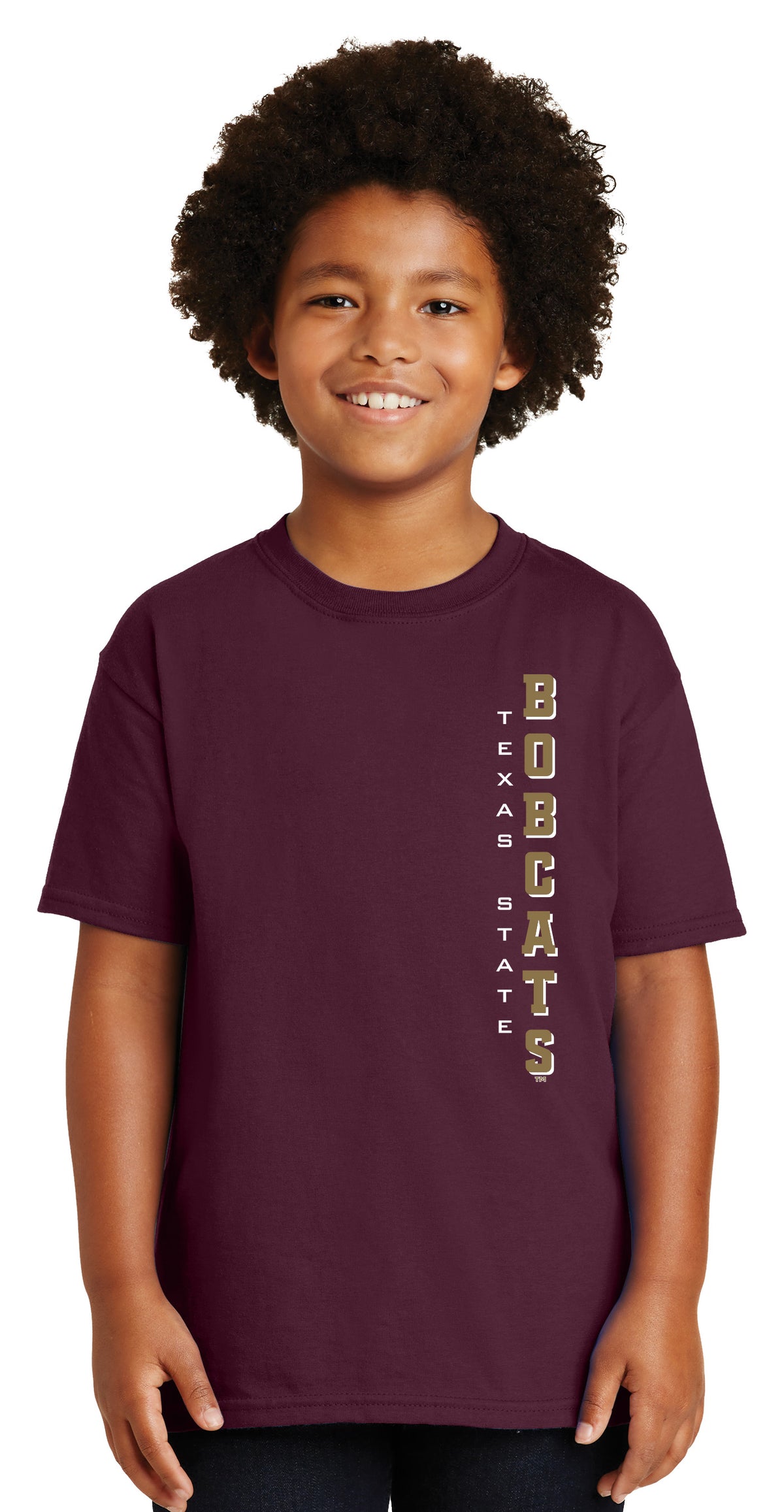 Texas State Bobcats Boys Tee Shirt - Vertical Texas State Bobcats
