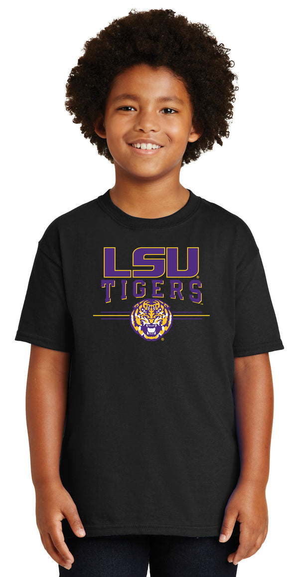 LSU Tigers Boys Tee Shirt - LSU Tigers 3-Stripe