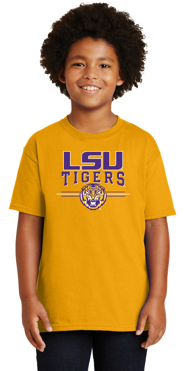 LSU Tigers Boys Tee Shirt - LSU Tigers 3-Stripe