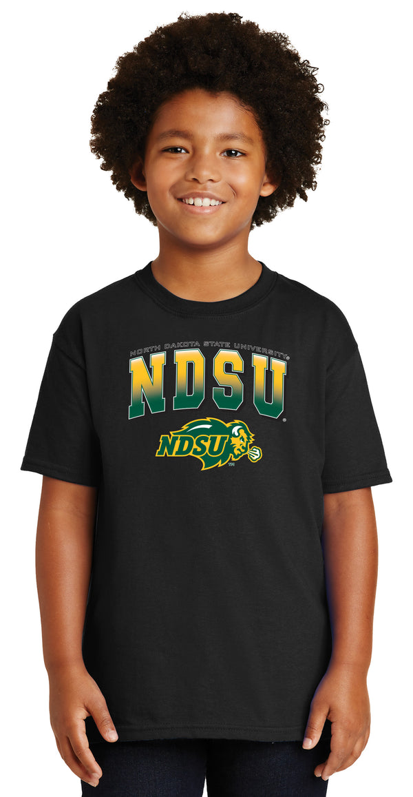 NDSU Bison Boys Tee Shirt - Full Color NDSU Fade with Logo