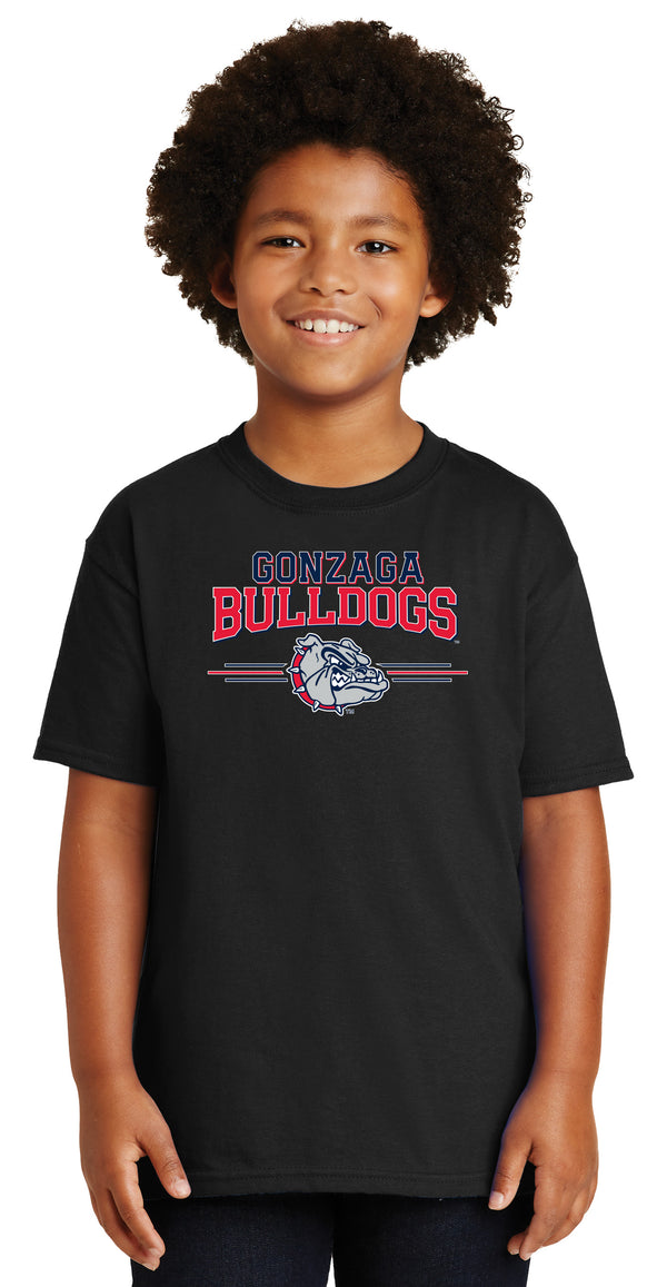 Gonzaga Bulldogs Boys Tee Shirt - Gonzaga Bulldogs 3 Stripe