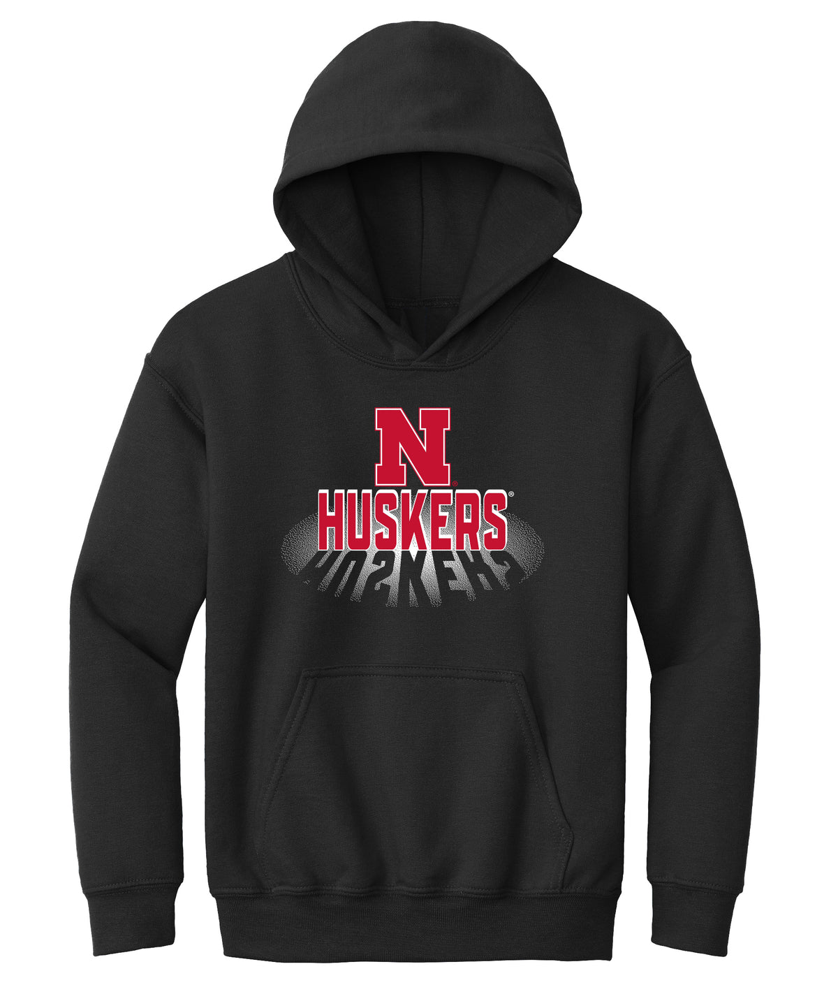 Nebraska Huskers Youth Hooded Sweatshirt - 3D Huskers Spotlight Shadow