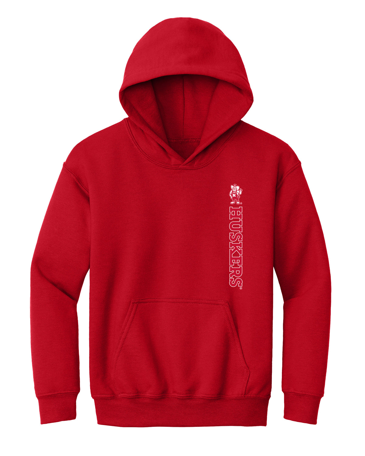 Nebraska Huskers Youth Hooded Sweatshirt - Vertical Huskers Herbie Husker