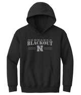 Nebraska Huskers Youth Hooded Sweatshirt - Nebraska Blackout Block N