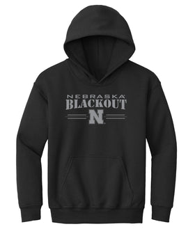 Nebraska Huskers Youth Hooded Sweatshirt - Nebraska Blackout Block N