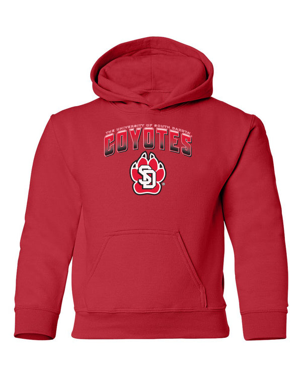 South Dakota Coyotes Youth Hooded Sweatshirt - Coyotes Full Color Fade Primary Logo