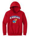 Kansas Jayhawks Youth Hooded Sweatshirt - Full Color Fade Kansas Logo