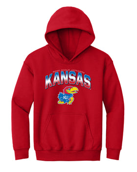 Kansas Jayhawks Youth Hooded Sweatshirt - Full Color Fade Kansas Logo