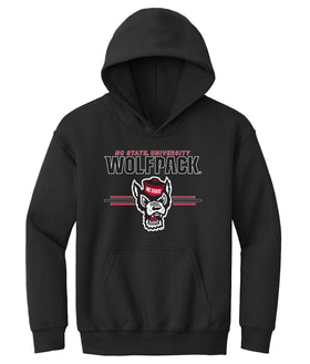 North Carolina State Wolfpack Youth Hooded Sweatshirt - 3-Stripe Primary Logo