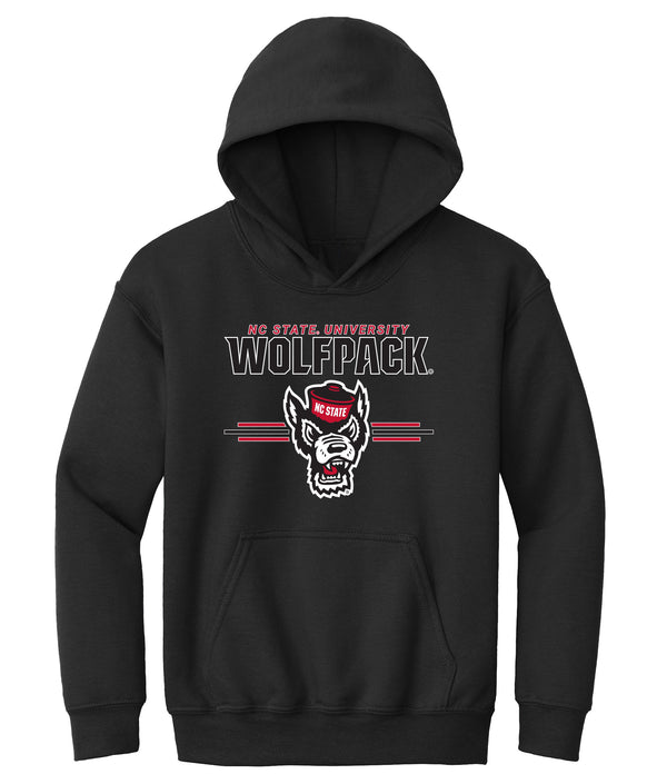 North Carolina State Wolfpack Youth Hooded Sweatshirt - 3-Stripe Primary Logo