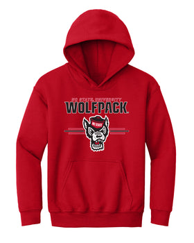 North Carolina State Wolfpack Youth Hooded Sweatshirt - 3-Stripe Primary Logo
