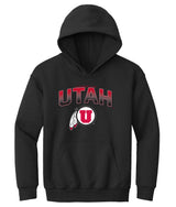 Utah Utes Youth Hooded Sweatshirt - Full Color Fade Utah Utes Logo