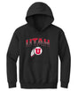 Utah Utes Youth Hooded Sweatshirt - Full Color Fade Utah Utes Logo