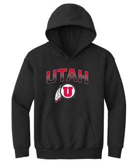 Utah Utes Youth Hooded Sweatshirt - Full Color Fade Utah Utes Logo