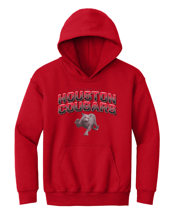 Houston Cougars Youth Hooded Sweatshirt - Full Color Fade with Cougar