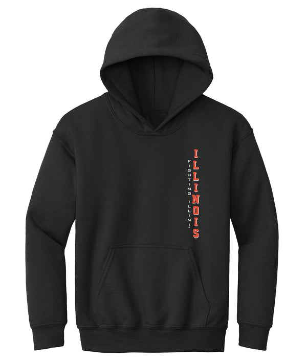 Illinois Fighting Illini Youth Hooded Sweatshirt - Vertical Illinois Fighting Illini