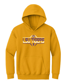 LSU Tigers Youth Hooded Sweatshirt - Striped Tigers Football Laces