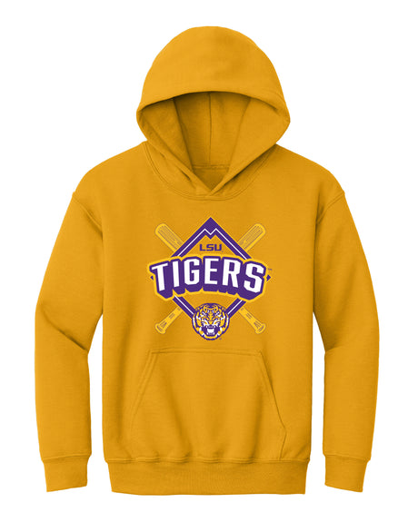 LSU Tigers Youth Hooded Sweatshirt - LSU Baseball Diamond