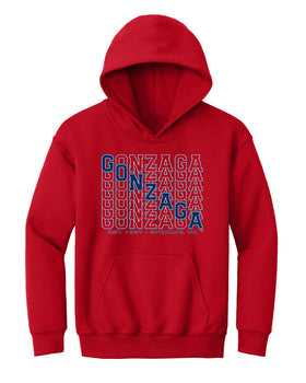 Gonzaga Bulldogs Youth Hooded Sweatshirt - Diagonal Echo Gonzaga