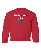 Nebraska Huskers Youth Crewneck Sweatshirt - Full Color Nebraska Fade with Herbie Husker