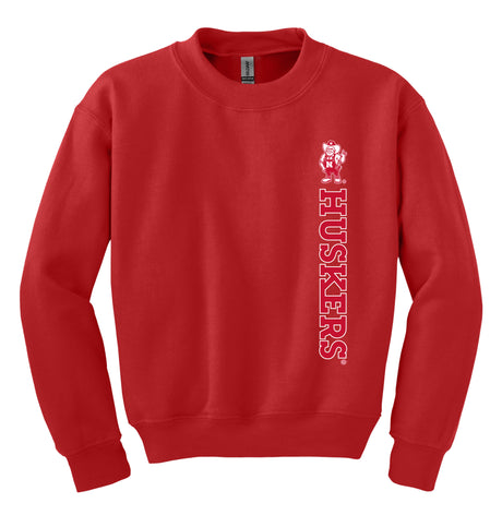 Nebraska Huskers Youth Crewneck Sweatshirt - Vertical Huskers Herbie Husker