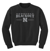 Nebraska Huskers Youth Crewneck Sweatshirt - Nebraska Blackout Block N