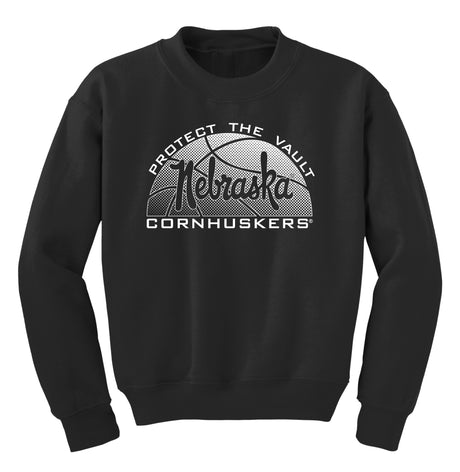 Nebraska Huskers Youth Crewneck Sweatshirt - Script Nebraska Basketball
