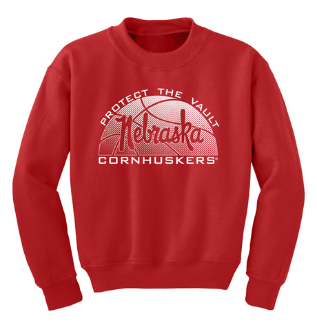Nebraska Huskers Youth Crewneck Sweatshirt - Script Nebraska Basketball