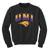 Northern Iowa Panthers Youth Crewneck Sweatshirt - UNI Full Color Fade Primary Logo