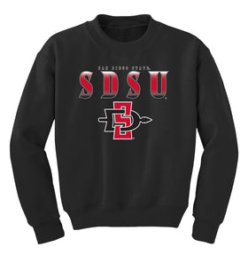 San Diego State Aztecs Youth Crewneck Sweatshirt - SDSU Full Color Fade Aztecs Logo