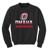 Omaha Mavericks Youth Crewneck Sweatshirt - Full Color Fade Omaha