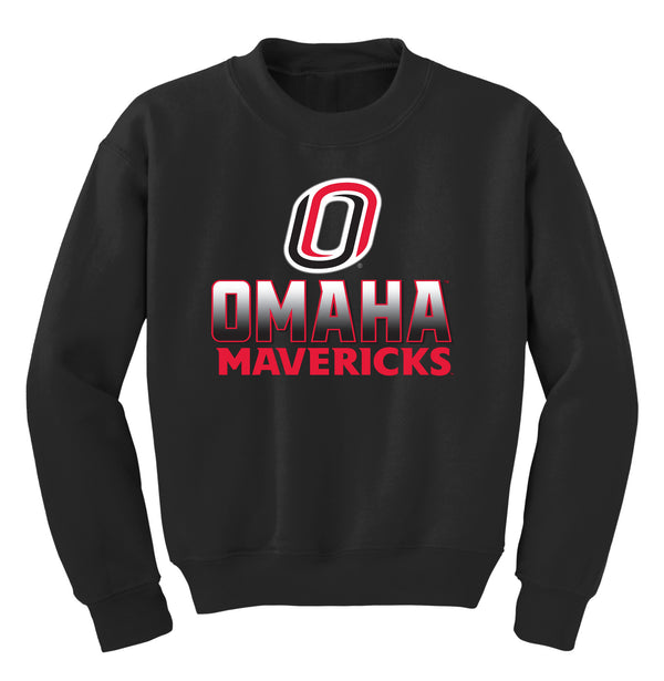 Omaha Mavericks Youth Crewneck Sweatshirt - Full Color Fade Omaha