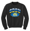 South Dakota State Jackrabbits Youth Crewneck Sweatshirt - SDSU Full Color Fade Plus Primary Logo