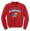 Kansas Jayhawks Youth Crewneck Sweatshirt - Full Color Fade Kansas Logo