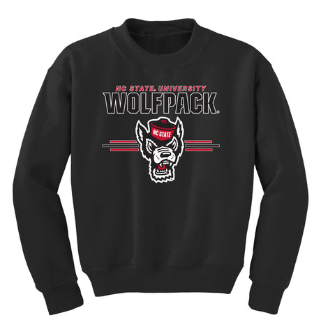 North Carolina State Wolfpack Youth Crewneck Sweatshirt - 3-Stripe Primary Logo