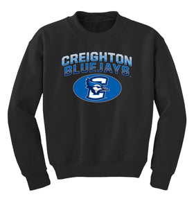 Creighton Bluejays Youth Crewneck Sweatshirt - Full Color Fade Primary Logo Oval