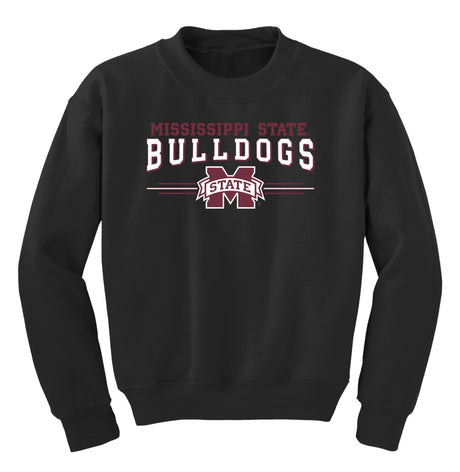 Mississippi State Bulldogs Youth Crewneck Sweatshirt - MSU Bulldogs 3-Stripe