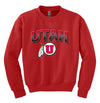 Utah Utes Youth Crewneck Sweatshirt - Full Color Fade Utah Utes Logo