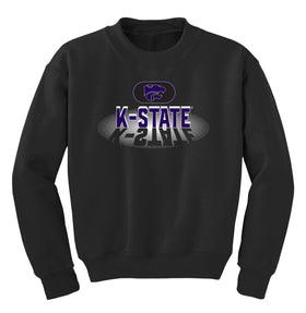 K-State Wildcats Youth Crewneck Sweatshirt - Spotlight and Shadow K-State