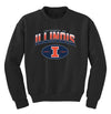 Illinois Fighting Illini Youth Crewneck Sweatshirt - Full Color Fade Illinois Arch