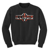 Illinois Fighting Illini Youth Crewneck Sweatshirt - Striped Illinois Football Laces