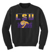 LSU Tigers Youth Crewneck Sweatshirt - LSU Tiger Stadium Full Color Fade