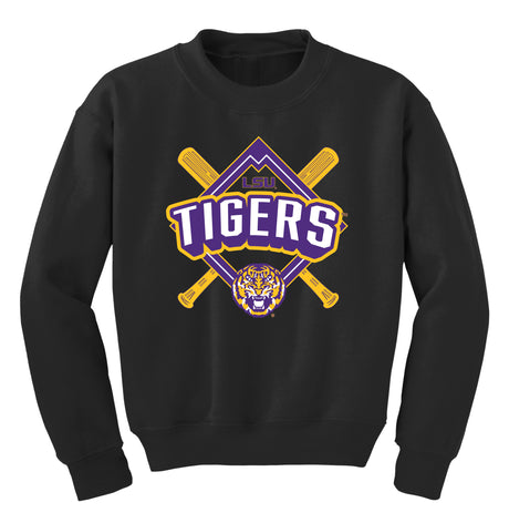 LSU Tigers Youth Crewneck Sweatshirt - LSU Baseball Diamond