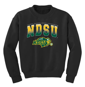 NDSU Bison Youth Crewneck Sweatshirt - Full Color NDSU Fade with Logo