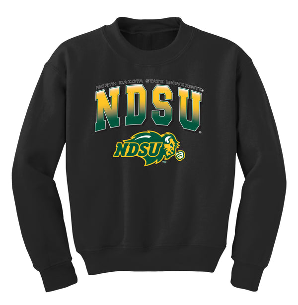 NDSU Bison Youth Crewneck Sweatshirt - Full Color NDSU Fade with Logo