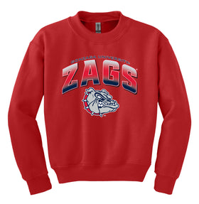 Gonzaga Bulldogs Youth Crewneck Sweatshirt - Zags Full Color Fade