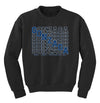 Gonzaga Bulldogs Youth Crewneck Sweatshirt - Diagonal Echo Gonzaga