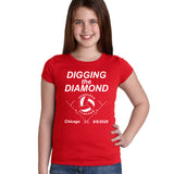 Nebraska Huskers Girls Tee Shirt - Nebraska Volleyball Digging the Diamond