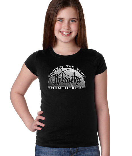 Nebraska Huskers Girls Tee Shirt - Script Nebraska Basketball